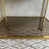 Vintage serving trolley brass, side table gold, bar trolley, coffee table