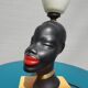 Ceramic lamp bust african woman vintage 1950