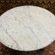 Mahogany pedestal table with marble top veneer
