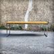 XXL coffee table in oak and chrome steel
