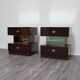 Macassar ebony bedside tables, cubic design, 1980s, set of 2.