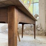 1950s oak farmhouse table with spindle legs