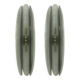 Mid Modern Style Blueish Gray Murano Glass and Brass Italian Wall Sconces
