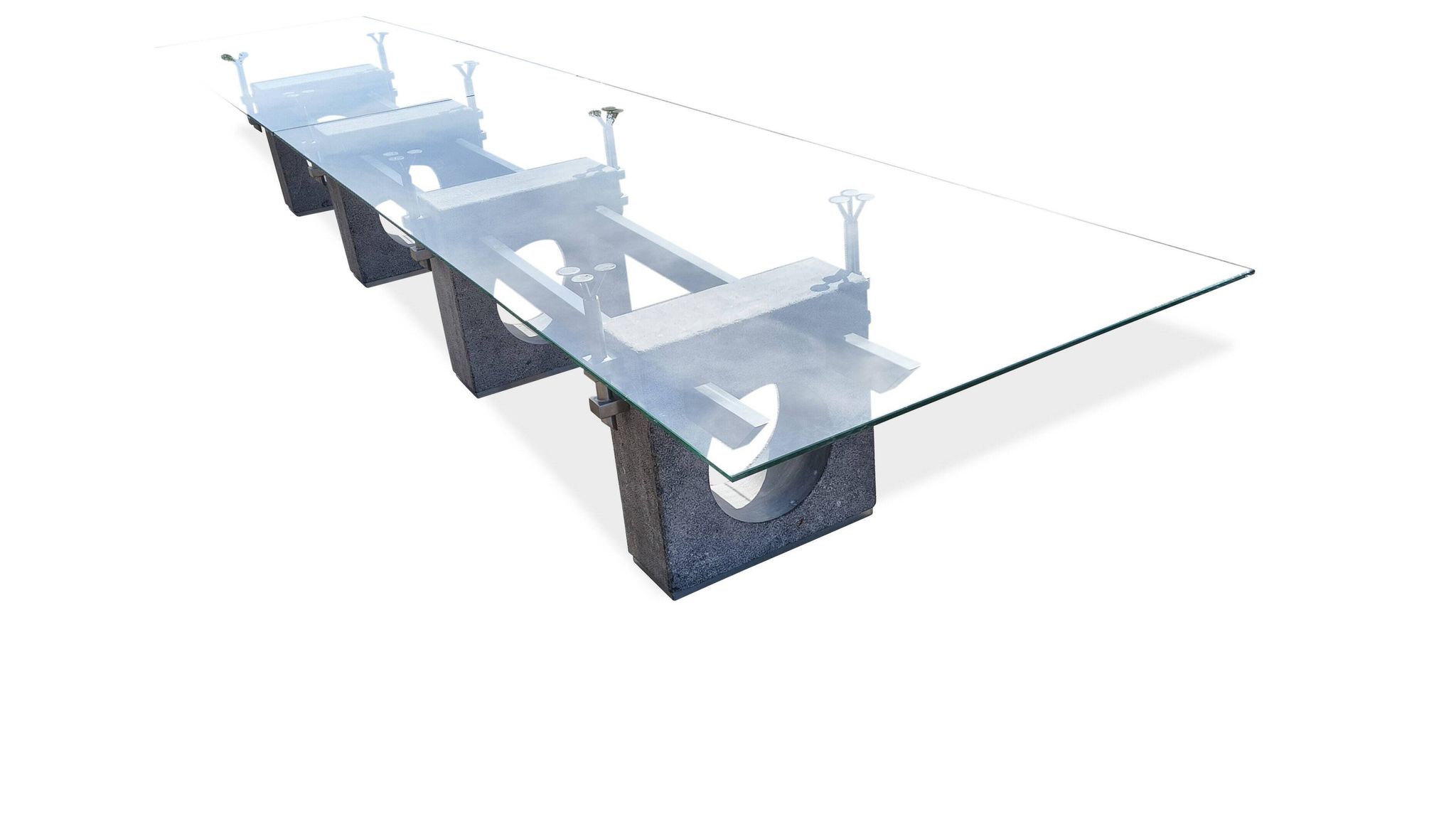 Huge brutalist concrete conference or dining table, 1970s