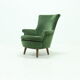Vintage Green Velour Armchair 1950s