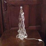 Lamp foot in twisted Sèvres crystal 1960