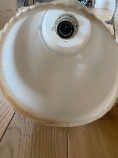 Glass and brass pendant light