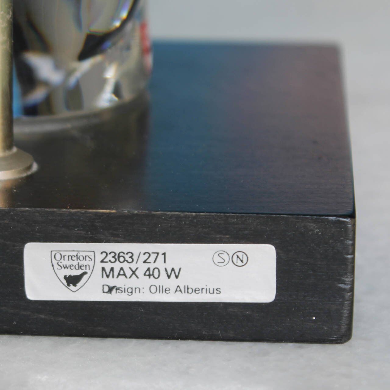 Pair of lamps by Olle Alberius for Orrefors Crystal