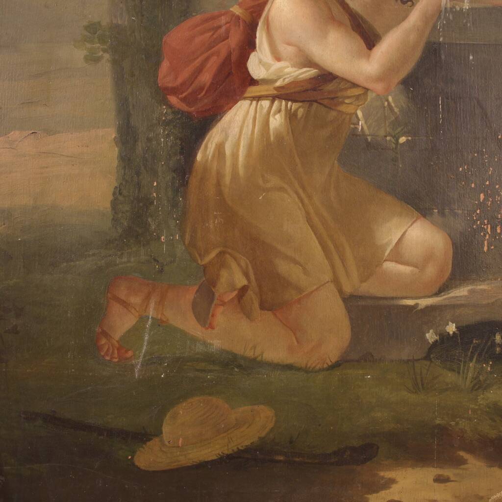 Large 19th century neoclassical painted panel