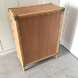 Vintage natural rattan chest of drawers 80s