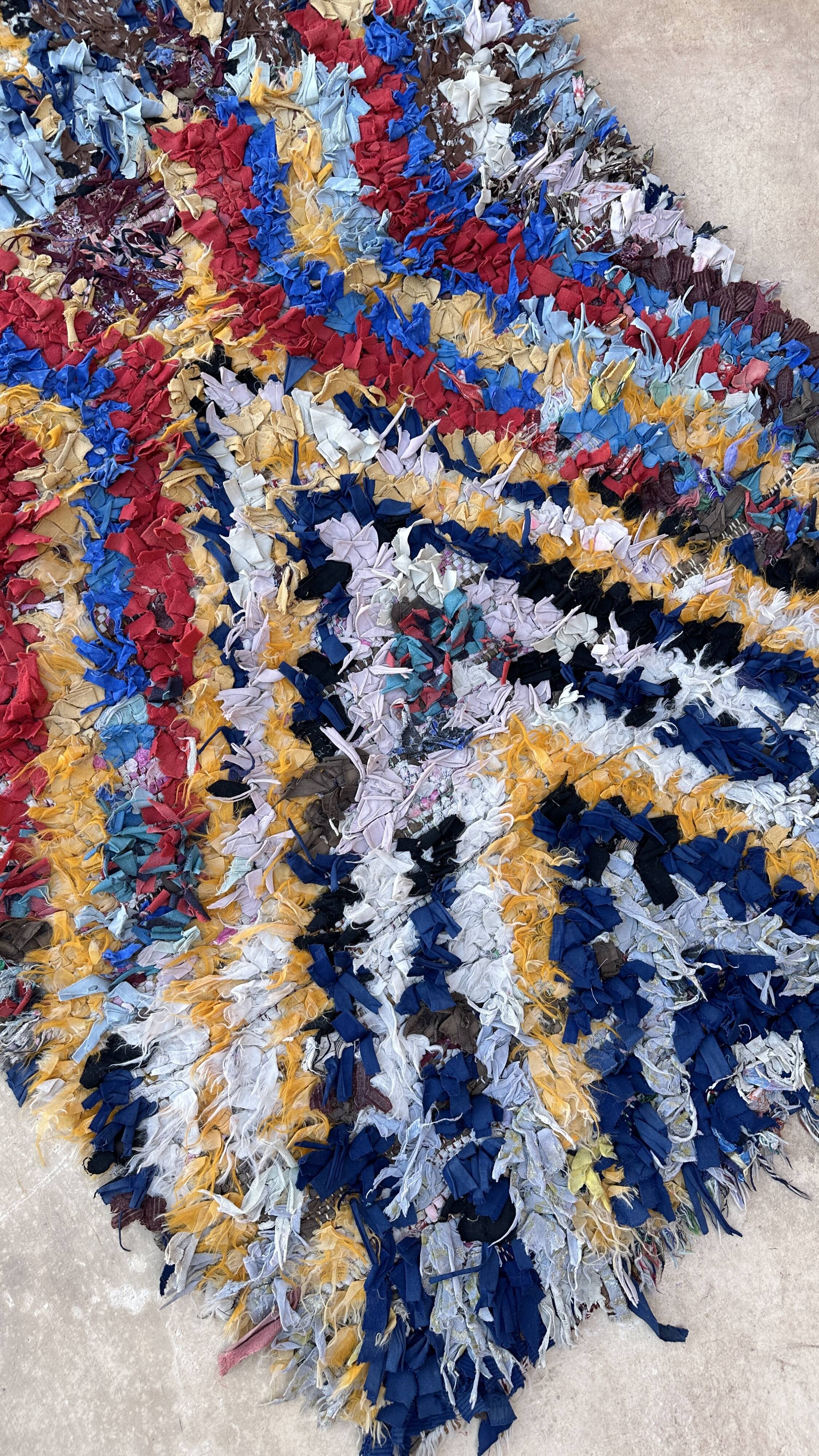 Colorful Boucherouite Moroccan rug - 88 x 158 cm