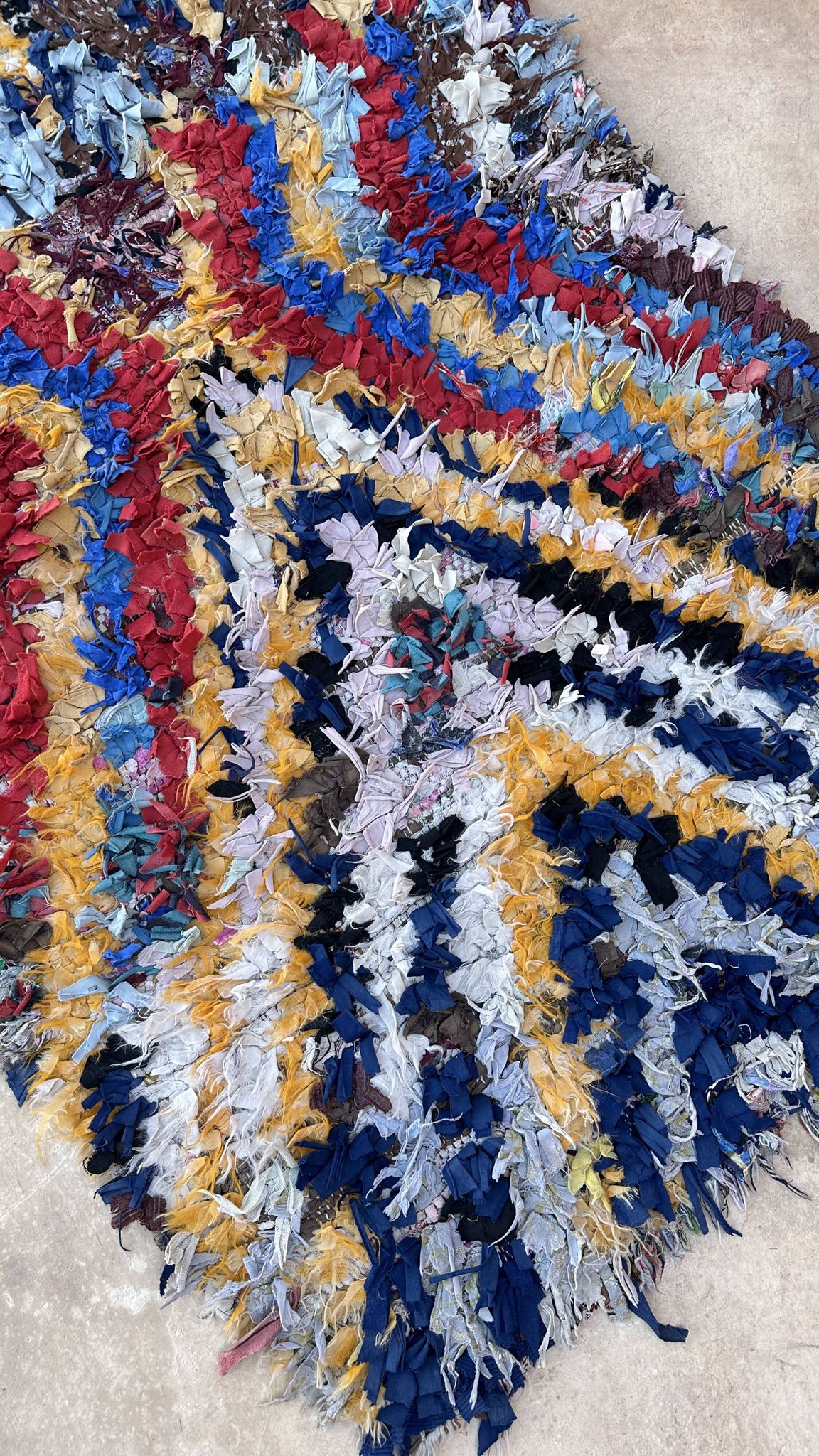 Tapis Marocain Boucherouite coloré - 88 x 158 cm