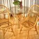 Smoked glass rattan table + chairs