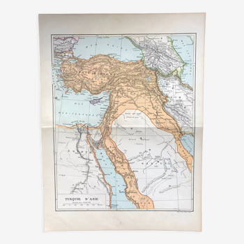 Türkiye vintage map of Asia