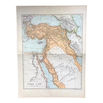 Türkiye vintage map of Asia