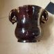 Vintage purple and gold ceramic pocket vase