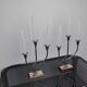 Pair of art deco candle holder in stainless steel 3 flames, Spain, 1970
