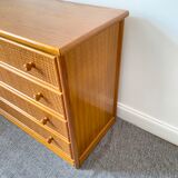 Vintage rattan chest of drawers