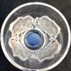 Lalique collection small vase crystal pattern art nouveau chene leaves