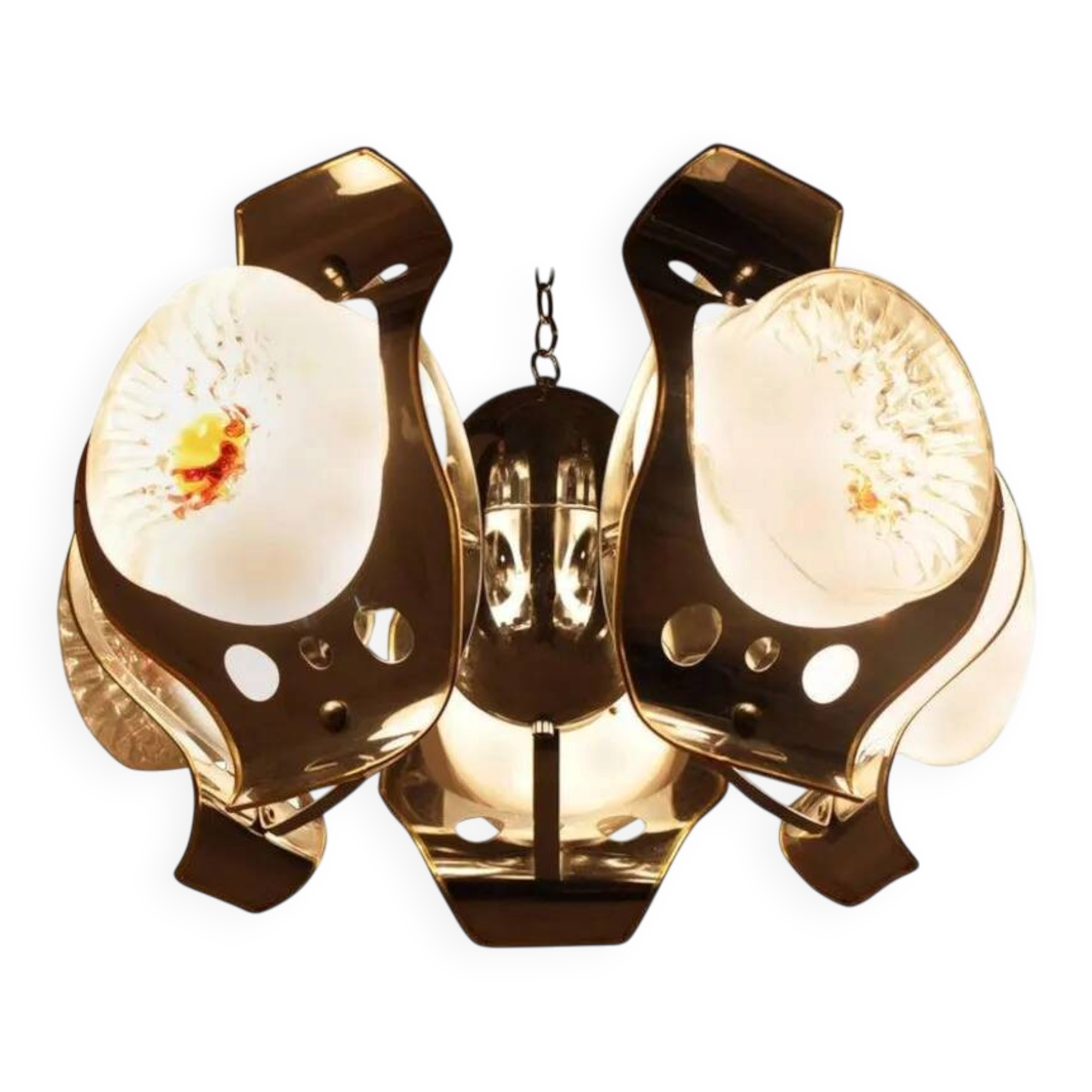 Big Italian Design Murano Mazzega Chandelier, 1970s