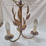 Lustre fer doré, feuillage, Italie