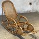 XXL vintage rattan garden armchair or deck chair
