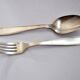 Art Deco SAIGON table cutlery in silver metal ALFENIDE by CHRISTOFLE 20.5cm