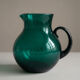 Large vintage emerald green blown glass pitcher/carafe, work