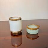 2 opaline ormolu tooth-stick holder & ashtray