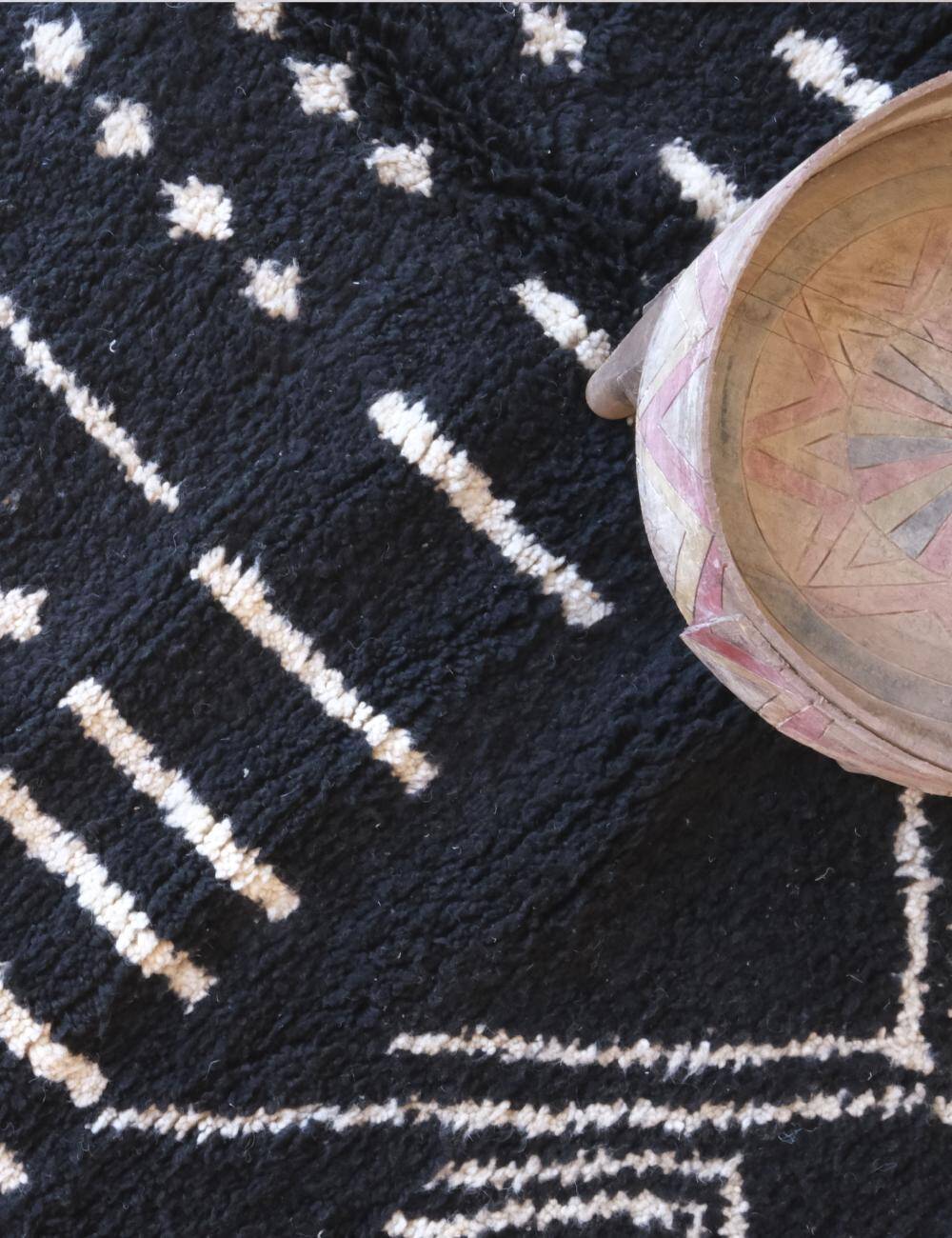 Tapis berbère noir et blanc