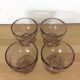 4 coupelles en verre bullé rose vintage