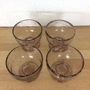 4 vintage pink bubble glass bowls