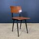 Ensemble de 4 chaises obo 60.10 bois miel pieds compas noirs