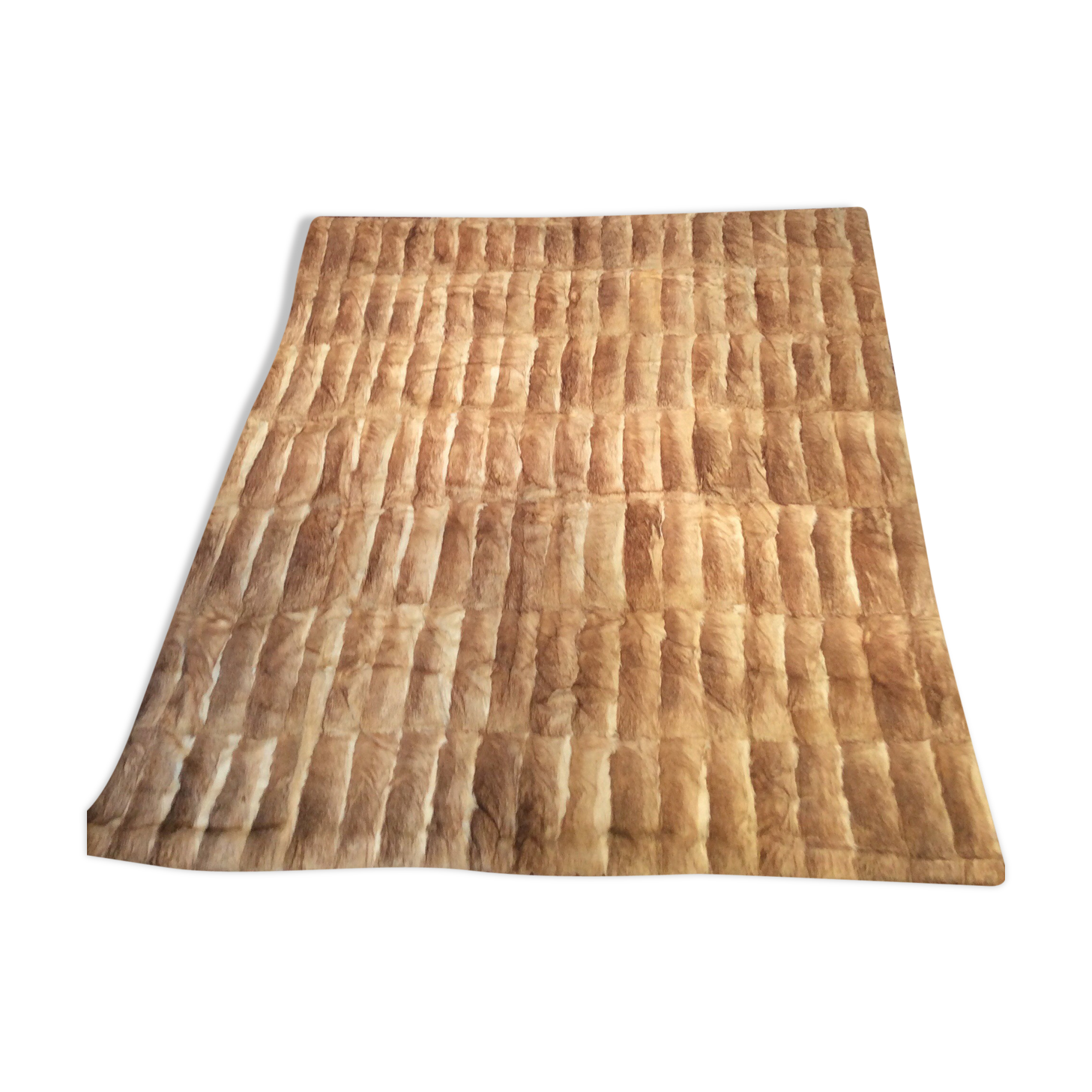 Rabbit skin rug, 200x225cm.