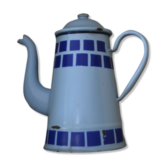 Blue coffee maker made of enamelled sheet metal