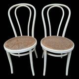 1920s caned bistro chairs