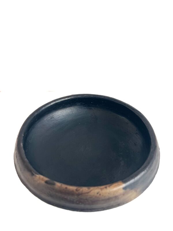 Plat  Abron  ''Kânâh'' en terre cuite fumée   Ø 31cm diamètre
