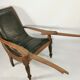 Antique 19th Century Restored British Colonial Plantation Chair Leather Seat