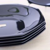 6 "Octime" black Arcoroc soup plates