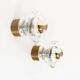 Pair of ice glass and brass wall lamps by Cosack Leuchten