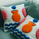 Handmade Wool Cushion Cover Orange Vase 45 x 45 cm