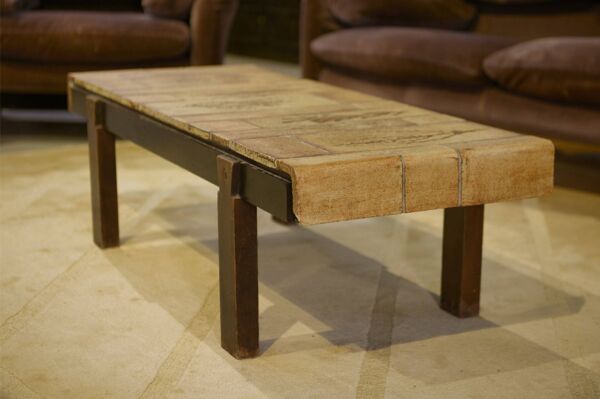 Table basse en céramique par Roger Capron modèle Herbier 1960’s