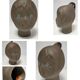 Sculptural ceramic head with blue enamelling Tekt design 60s