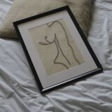 Peinture brodée - femme ensoleillée - 21x30cm