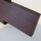 Vintage wall lamp in teak and glass relief Belgium 1970