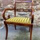 English-style office chair with a cross in mahogany.