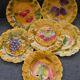 6 assiettes en barbotine fruits Sarreguemines