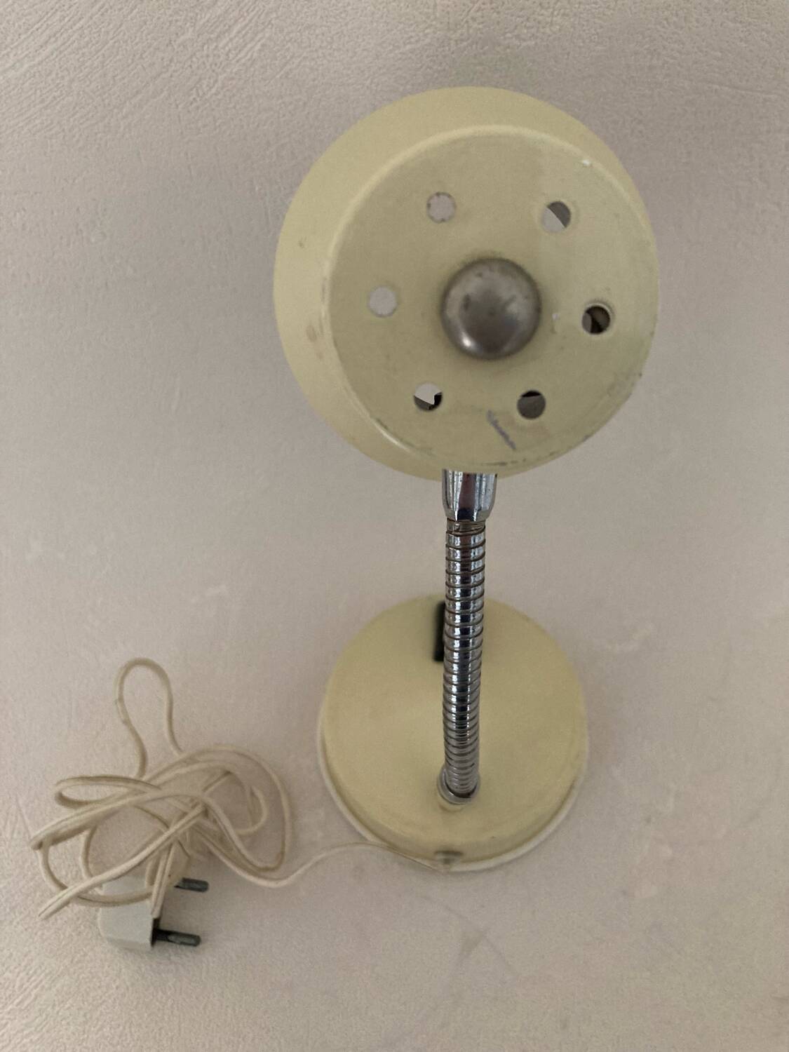 60s cream and chrome desk or bedside lamp