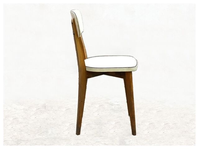 Vintage chairs 50s/60s skai and light beech