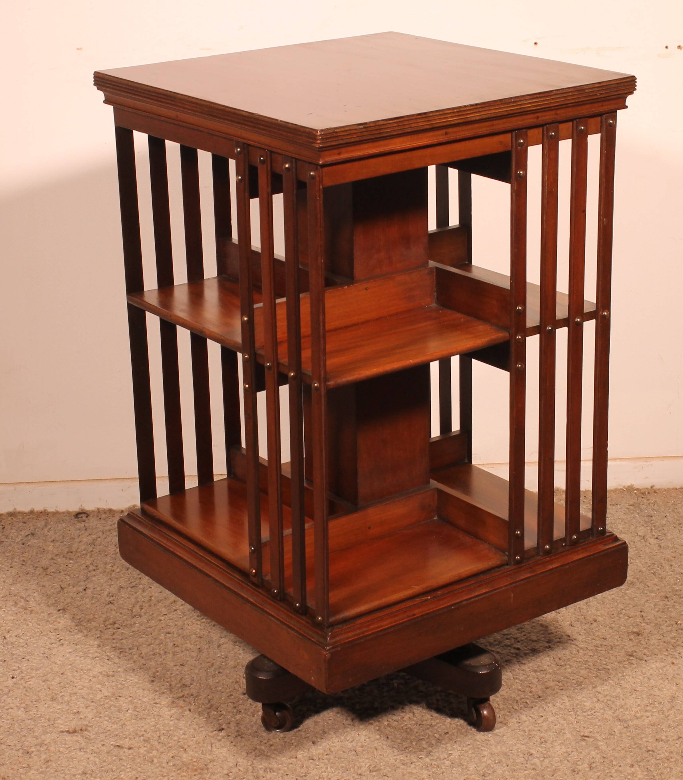 Revolving Bookcase with Iron Base - 19th Century